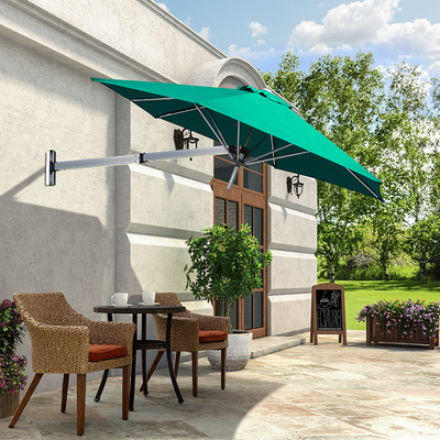  Wall-mounted Half Parasol – Solar-powered Outdoor Shade Umbrella