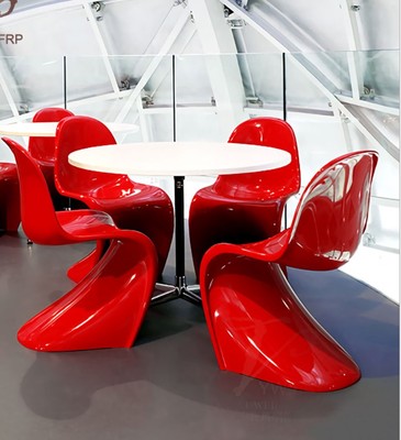 fiberglass red dining chair