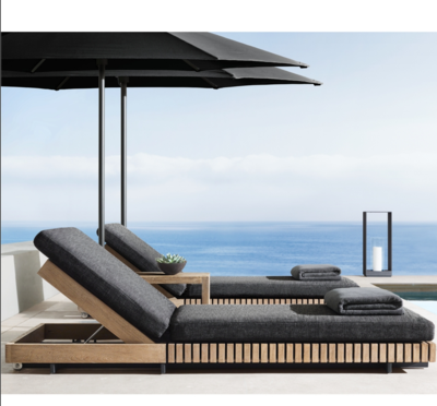 CK818 caiscos luxury teak sun lounge sunbed